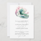 Eenvoudige Elegante Waterverf Strand Bruiloft Kaart (Voorkant)