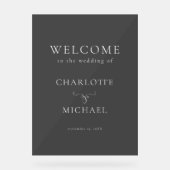 EENVOUDIGE, ELEGANTE, "WELKOM" BRUILOFT ACRYL BORD (Voorkant)