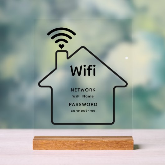 Eenvoudige elegante WiFi-netwerk wachtwoord info Acryl Bord (Neutraal)