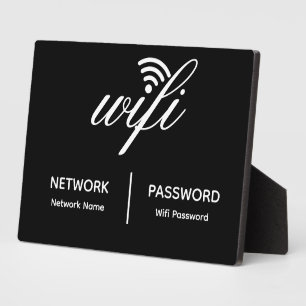 Eenvoudige elegante WiFi-netwerk wachtwoord info t Fotoplaat