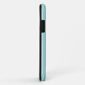 Eenvoudige elegante witte blauwe iPhone case (Achterkant/rechts)