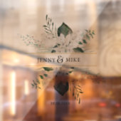 Eenvoudige, elegante witte bloemen bruiloft raamsticker (Vel 2)