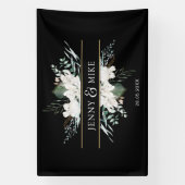 Eenvoudige, elegante witte bloemen spandoek (Verticaal)