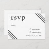 Eenvoudige Elegante Witte Bruiloft RSVP Informatiekaartje (Voorkant / Achterkant)