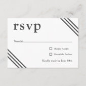 Eenvoudige Elegante Witte Bruiloft RSVP Informatiekaartje (Voorkant)