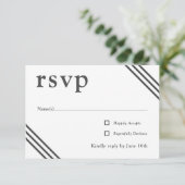 Eenvoudige Elegante Witte Bruiloft RSVP Informatiekaartje (Staand voorkant)