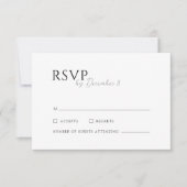 Eenvoudige Elegante witte bruiloft RSVP Kaartje (Voorkant)