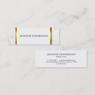 Eenvoudige elegante witte goudmarmer professional mini visitekaartje