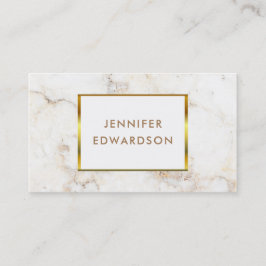 Eenvoudige elegante witte goudmarmer professional visitekaartje