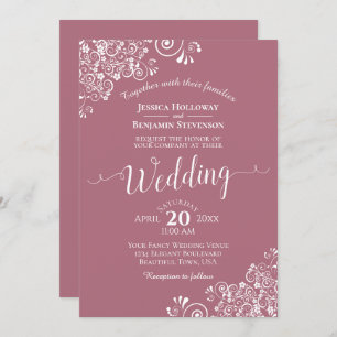 Eenvoudige elegante witte kant op het Roos van Dus Kaart