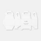 Eenvoudige Elegante Witte Monogram Bruiloft Bedankdoosjes (Uitgevouwen)