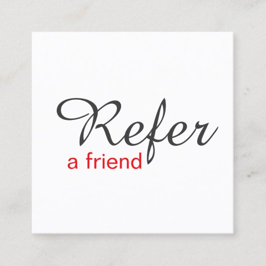 Eenvoudige Elegante Witte Rode Verwijzing Kaart Be (Voorkant)