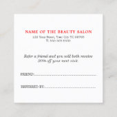 Eenvoudige Elegante Witte Rode Verwijzing Kaart Be (Achterkant)