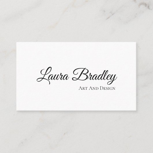 Eenvoudige elegante witte standaard, 3,5-inch x 2, visitekaartje (Voorkant)