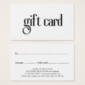 Eenvoudige elegante zwart-wit gedurfde salon visitekaartje (Voorkant /achterkant)