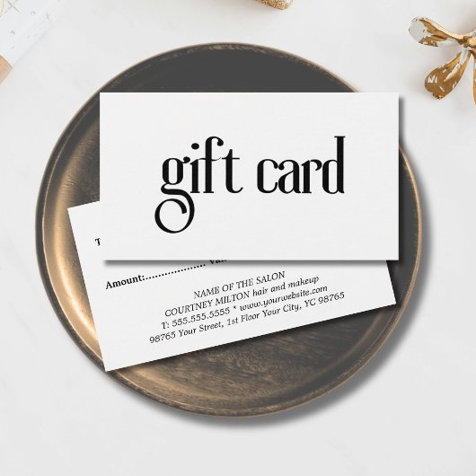 Eenvoudige elegante zwart-wit gedurfde salon visitekaartje