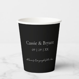 Eenvoudige Elegante zwart-wit minimalistische brui Papieren Bekers