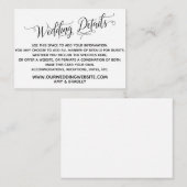 Eenvoudige, Elegante zwart-witte bruiloft details Informatiekaartje (Voorkant / Achterkant)