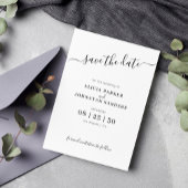 Eenvoudige elegante zwart-witte bruiloft save the date