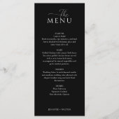 Eenvoudige Elegante zwarte bruiloft Menu (Voorkant)