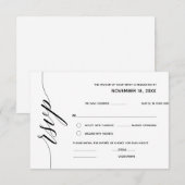Eenvoudige elegante zwarte kalligrafie, bruiloft R Informatiekaartje (Voorkant / Achterkant)