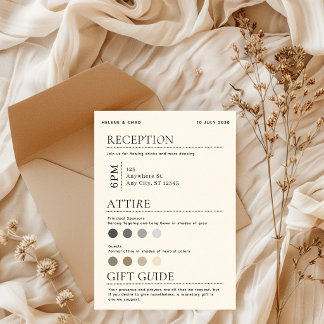 Eenvoudige Elegante Zwarte & Witte Huwelijksdetail Feestdagenkaart