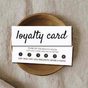 Eenvoudige Elegante Zwarte Witte Loyaltykaart Klantenkaartje