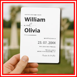 Eenvoudige Elegante Zwarte & Witte Minimalistische Kaart