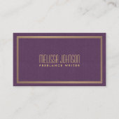 Eenvoudige elegantie Art Deco stijl Paarse / Faux Visitekaartje (Voorkant)