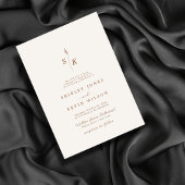 Eenvoudige Elegantie Blad Monogram Chique Cream Br Kaart