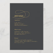 Eenvoudige Elegantie Bruiloft Menu Charcoal ID1022 (Voorkant)