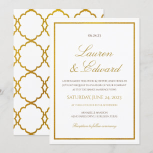 Eenvoudige Elegantie bruiloft uitnodiging - Faux g