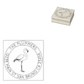 Eenvoudige elegantie - Flamingo Family Retouradres Rubberstempel (Gestempeld)