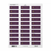Eenvoudige Elegantie Goud Paarse Fleur de Lis Etiket (Full Sheet)
