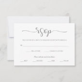 Eenvoudige elegantie | Grijze en witte RSVP Keuze (Voorkant)
