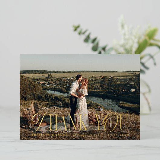 Eenvoudige Elegantie Horizontale Bruiloft Kaart (Staand Voorkant)