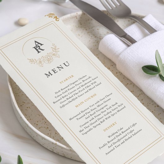 Eenvoudige elegantie Modern bruiloft menu