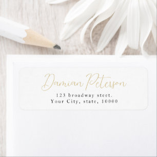 Eenvoudige elegantie romantisch script retour adre etiket