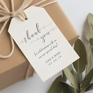 Eenvoudige Elegantie Trouwgeschenk Bedankt Cadeaulabel