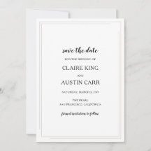 Eenvoudige Elegantie Trouwkaart Save the Date