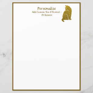 Eenvoudige elegantie van Gold Glitter Cat Feline