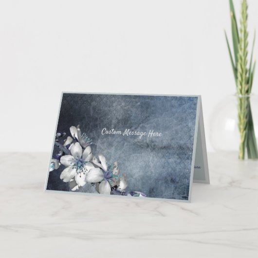 Eenvoudige Elegantie Witte Bloemen Strand Kaart (Voorkant)