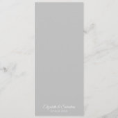 Eenvoudige Elegantie Zwart Script op witte bruilof Menu (Achterkant)