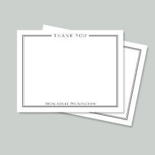 Eenvoudige Elegantie Zwart & Wit Bedankkaart