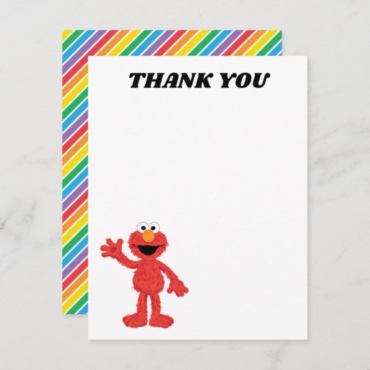 Eenvoudige Elmo 1e Verjaardag Bedankkaart (Voorkant / Achterkant)