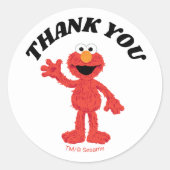 Eenvoudige Elmo 1e Verjaardag Dank u Ronde Sticker (Voorkant)