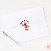 Eenvoudige Elmo 1e Verjaardag Dank u Ronde Sticker (Envelop)