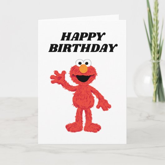 Eenvoudige Elmo 1e Verjaardag Kaart (Voorkant)