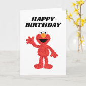 Eenvoudige Elmo 1e Verjaardag Kaart (Gele Bloem)