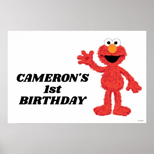 Eenvoudige Elmo 1e Verjaardag Poster (Voorkant)